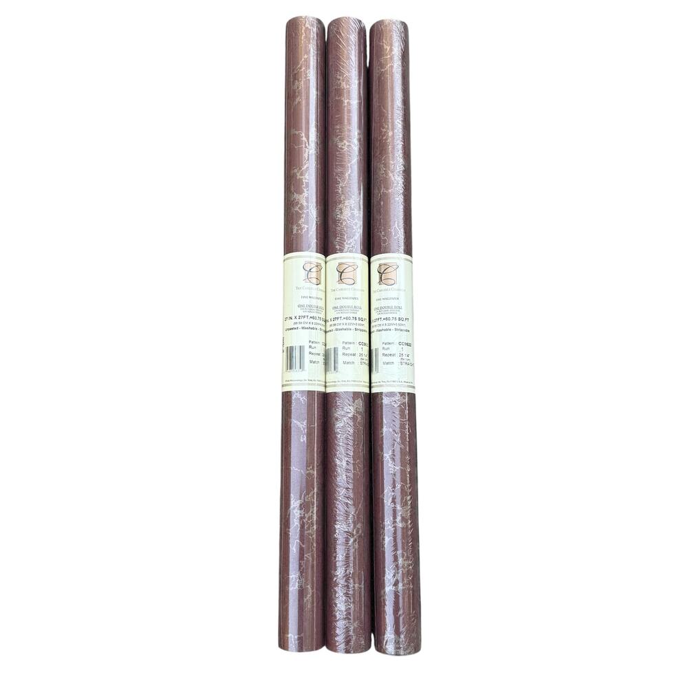The Carlisle Company Fine Wallpaper Burgundy Gold Washable One Roll CC9622 NEW